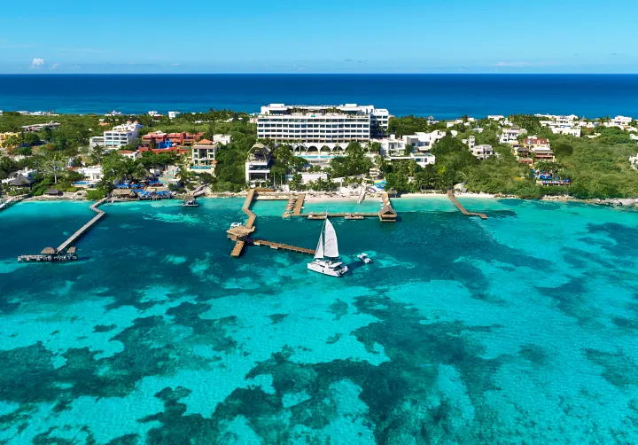 Aerial view of Impressions Isla Mujeres. 